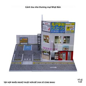 Mô Hình Nhà Để Xe Thương Mại Nhật Bản Tỷ Lệ 1:64 Có Đèn Dùng Trưng Bày Sưu Tầm Làm Quà Tặng Chất Liệu PVC Dành Cho Cả Nam Và Nữ