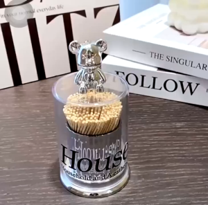 [FREE GIFT] Storage Boxes Bins Creative Bear Toothpick Cotton Swab Holder Container Dispenser