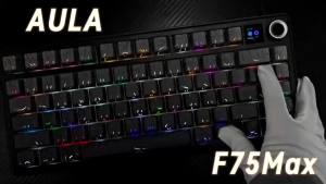 AULA | Bàn Phím Cơ Không Dây AULA F75 MAX 80 Phím Màn Hình TFT Núm Xoay Hot Swap Keycap PBT Lắp Đặt Gasket RGB Dành Cho Game Thủ
