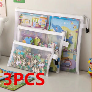 1/3pcs Nylon Mesh Zipper File Pouch Block Puzzle Toys Dispenser Organizer Transparent Organizational Organizer