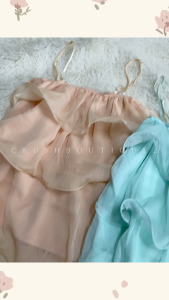 【READYSTOCK】Pleated cami women ruffle chiffon fairy top