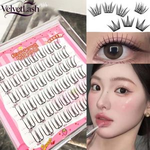 VelvetLash【Local Stock】No-glue Eyelashes Ultra-thin Sheet Series False Eyelashes Zero Touch Feeling Lash 12h Long Lasting Clusters Eyelashes