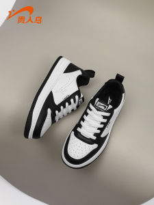 Mens Casual Sports Shoes Leather Surface Thick Bottom Anti-slip Wear-resistant White Shoes Shock Absorption Comfortable