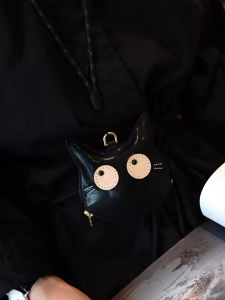 Adorable Large Capacity Cartoon Cat Neck Hanging Money Purse Key Lipstick Wireless Earphone Holder Organizer Bag for Women