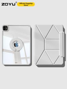 Zoyu | Elevated Stand Rotatable Magnetic Detachable Shockproof Transparent Case