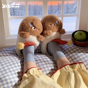 Mũi Gấu Mềm Mại Giày Lười Cotton Ấm Áp Giày Lười Mùa Đông Cho Nam Và Nữ Đế EVA Lót Lông Cừu Thoải Mái Khi Ở Nhà