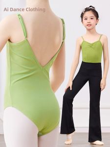 Girls Ballet Dance Suit Nylon One-Piece Leotard with Strap for Training And Performance Breathable Dancewear by Ai Wu Ge