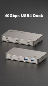 Hagibis USB4 Docking Station USB C Triple Display Hub Compatible with Thunderbolt 4/5 40Gbps 8K Dock for Macbook Pro Air Laptops