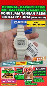 CASIO ORIGINAL - CASIO W-218HC-8A - WOMEN LA - Resin - Putih - Jam dunia JD18ST