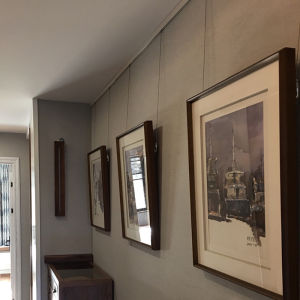 Art picture Hanging system Cliprail Complete picture frame hangers Gallery Systems cable track for wall(2 Rails 4 Hooks and 4 CablesWhite)