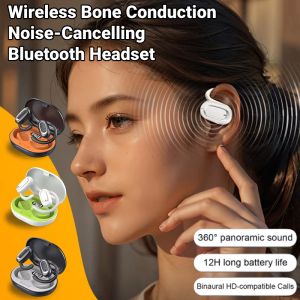 3D Surround Open OWS Bluetooth Headphones Bone Conduction Sports Earphone Ear Hanging Wireless Noise Reduction Headset