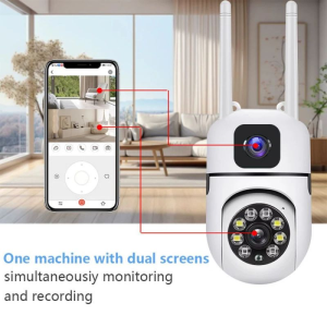 V380 Pro buy 1 take 1 Dual Lens Outdoor CCTV Camera 5G 8MP No WIFI Needed waterproof two-way audio and speakers Infrared night vision auto tracking remote surveillance camera APP Control 1 YEAR WARRANTY