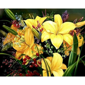 Kayou | Oil Paint By Numbers for Adults Colorful Flowers Canvas Painting Picture HandPainted Kit Flowers Personalized Gift Home Decor