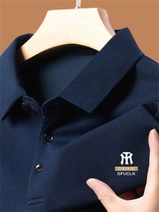 High-End Mens Long Sleeve Polo Shirt Pure Cotton Base Layer T-Shirt Business Casual Style Youth Fit for Spring Autumn Winter