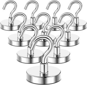 150 LB Heavy Duty Strong Magnet Hooks Strong Rare Earth Neodymium Hanging Magnet Hook Magnetic Hanger Magnetic Storage Holder
