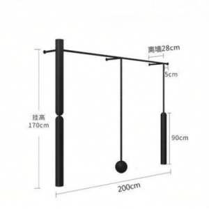ZHENTAIYUAN | Black Floor-Standing Clothing Display Rack