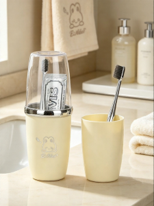 YOULUNMEI | Mold-Resistant Toothbrush Holder and Rinsing Cup Set Portable