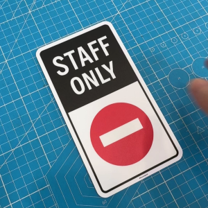 Staff Only. Sticker Sign Signage Notice Label. No Entry. Do Not Enter.