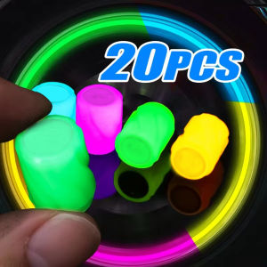 Car Luminous Valve Cap Glow-in-the-dark Car Tyre Valve Cover Automotive Universal Motorcycle Bicycle Dustproof Cap Waterproof Night Glowing Decor