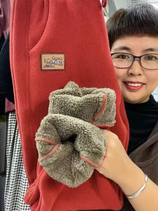 Sports Casual Pants Womens Fleece-lined Thickened Lamb Wool Sweatpants Winter Ankle Banded Pants Loose Slim Looking Small Harem Pants