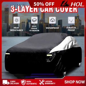 HOL 3 Layer Car Cover Waterproof PVC Cotton Protection Prevent Scratches Protect your beloved car SunscreenPrevent garbage from falling off