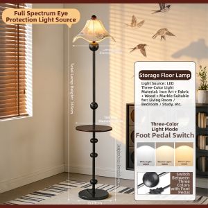 SHIGUANGSUIDAO | Vintage Style Floor Lamp with Shelving