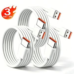 NNBILI 3 Cáp USB Type C 6A Đồng Bộ Hóa Dữ Liệu Sạc Siêu Nhanh Cho Huawei P40 P30 Xiaomi Samsung - Cáp Sạc Nhanh PVC