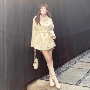 PEIZIXUAN | New Small-size Womens White Wool Coat