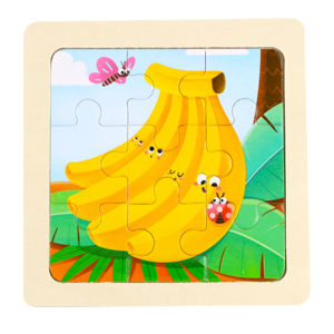 11cm/4.33in Wooden Jigsaw Puzzle Cartoon Animal Traffic Car Wood Puzzles for Kids Montessori Games Children Educational Toys