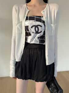 ZhouMiao Sweet Style Elastic A-Line Bubble Pants Casual Trousers Womens Loose Fit Comfortable Knitted Copper Ammonia Fiber