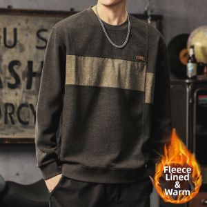 High-end Color-blocked Crewneck Sweatshirt
