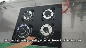 Stainless Steel 4-Burner Built-In Natural Gas Hob Cooktop Kitchen Cooking Appliance