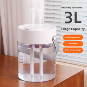 New 3L Double Spray Humidifier Atomizer Usb Large Capacity Home Mute Bedroom Office Night Light Digital Display Humidifier