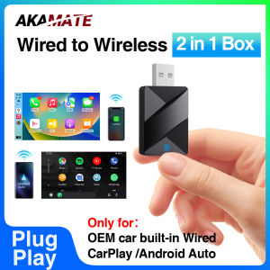 2 in 1 Wireless CarPlay Dongle Wireless Android Auto Plug and Play for VW Toyota Honda Nissan for OEM Wired CarPlay Car Radio