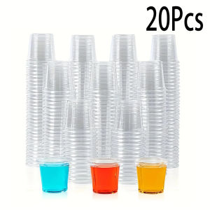 20Pcs Plastic Cups Disposable Cups Party Cups Suitable for Weddings Outdoor Events Gatherings Parties Mini Plastic Containers