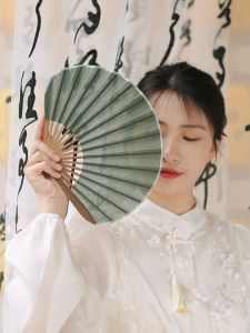 Quạt Gấp Vải Lanh Cotton Đồ Dùng Gia Đình Quạt Mini Trung Quốc Đại Lục Quạt Cầm Tay Đồ Dùng Văn Phòng Phẩm Trang Trí Nhà Cửa