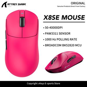 ATTACK SHARK | ATTACK SHARK X8SE Gaming Mouse 1000 Hz Wireless Mouse PAW3311 Sensor 40000DPI Broadcom BK52820 MCU and Web Cloud-Driven for PC