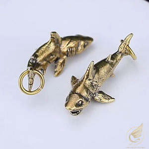 Móc Khóa Nhỏ Decor Mini Cá Mập Megalodon Trang Trí Tiểu Cảnh Thủy Sinh Bằng Đồng Thau - Đồ Đồng Thuận Tâm