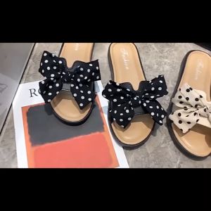 BW-S62 Sandal Pita Polkadot Wanita Fashion Korea Slop Jelly / Sandal Flat Wanita Slipper / Sendal