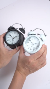 Modern Analog Alarm Clock Loud for Heavy Sleepers Non-Ticking with Backlight Loud Alarm Twin Bell