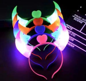 Bando tanduk Red devil buat tahun baru  hallowen  acara ultah nyala lampu led murah