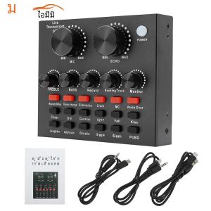 การ์ดเสียง V8 เปลี่ยนเสียงสดสตรีมมิ่งร้องเพลงคาราโอเกะชุดหูฟังการ์ดเสียงภายนอกสดบันทึกสําหรับมือถือบ้าน KTV คอมพิวเตอร์