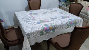 Taplak Meja Makan 4- 6 Kursi Bahan Print  Polyester  Ukuran 150 x220