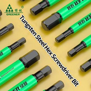 ชุดดอกไขควงหัวหกเหลี่ยม GREENERY ขนาด 65 มม./100 มม. ทำจากเหล็ก S2 พร้อมแม่เหล็ก หัวเปลี่ยนเร็ว