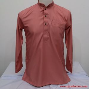 READY STOCK ~ KURTA WARNA PEACH SLIM FIT KAIN COTTON DEWASA & BUDAK BAJU KURTA RAYA D001K / KD