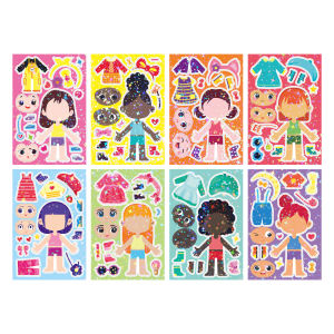 8PCS/Set DIY Stickers Puzzle Face Changing Stickers Animal Assemble Game Montessori Cognition Educational Toys For Children Kids