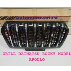 GRILL DEPAN DAITHATSU ROCKY MODEL APOLLO PRADO STYLE GLOSSY LIST CHROME BAHAN ABS PLASTIK