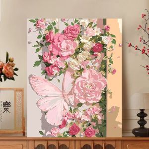 Acrylic Paint By Numbers Scenery and flowers Painting By Numbers on Canvas Coloring By Number for Adults Paint Digital Art
