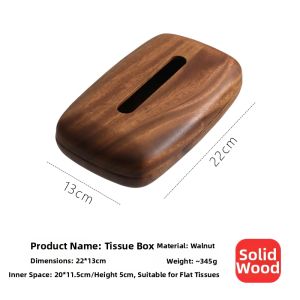 YUANSHANZHU | Rustic Style Walnut Wooden Tissue Box