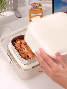 Bear Portable Electric Heating Lunch 1.6L Little Bear Steamed Cooking Lunch DFH-A16Z7 Water free electric lunch Steamed Heating Lunch Plug-In Office Workers In